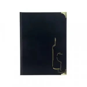 Securit Basic Range Wine Card PVC Leather Style A4 Black MC-BRWC-BL