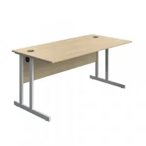 Serrion Twin Upright Desk 1600x800x730mm Oak/White KF800306