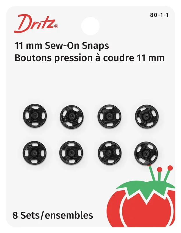 Sew-On Snaps, 8 Sets, Size 1
