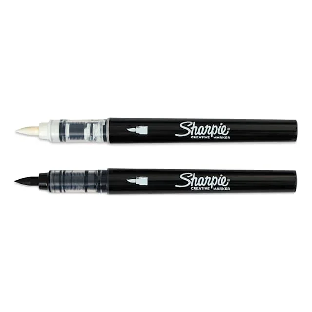 Sharpie Creative Acrylic Markers – Set of 2, Black and White, Brush Tip