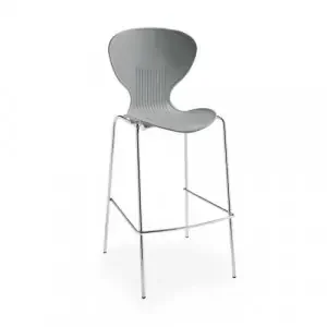 Sienna one piece stool with chrome legs (pack of 2) – grey