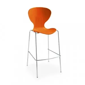 Sienna one piece stool with chrome legs (pack of 2) – orange
