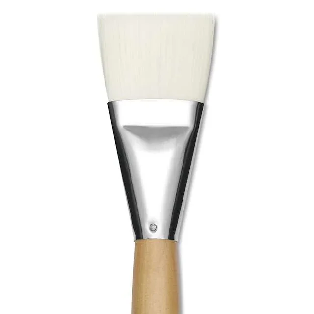 Silver Brush Silver Jumbo Stiff White Synthetic Brush – Flat, Mid-Handle, Size 40