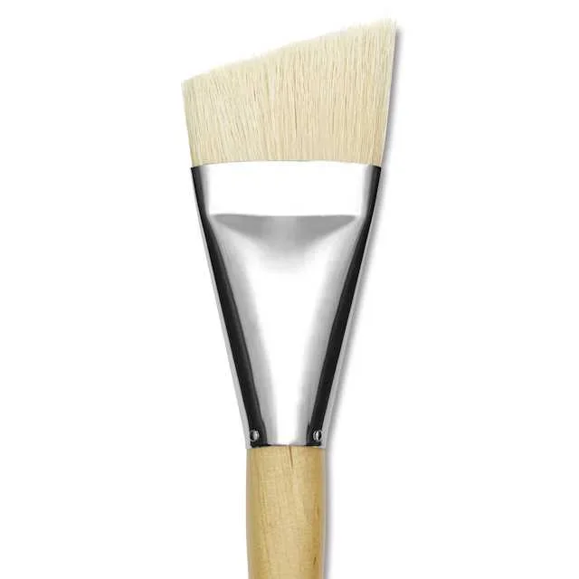 Silver Brush Silver Jumbo White Hog Bristle Brush – Angle, Mid-Handle, Size 50