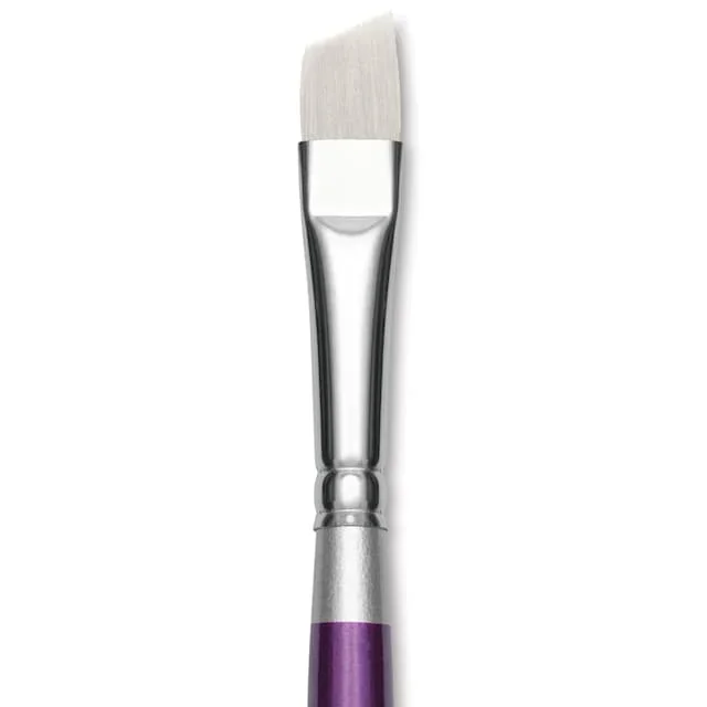 Silver Brush Silver Silk 88 Synthetic Brush – Short Handle, Angle, Size 3/8″