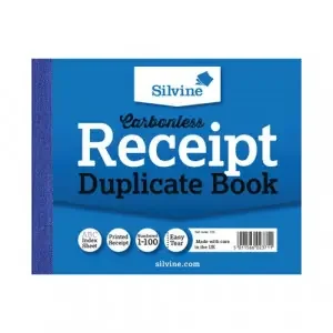 Silvine Carbonless Duplicate Receipt Book 102x127mm (12 Pack) 720-T