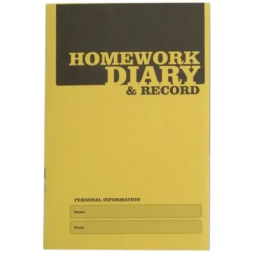 Silvine Homework Diary With Printed Layout A6 84 Page Yellow (Pack 20) – EX205