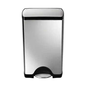 Simplehuman 10 Gallon Brushed Stainless Steel Rectangular Front Step-On Trash Can W/ Lid