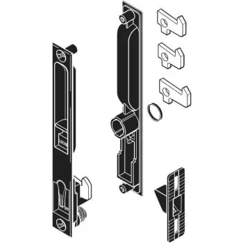 Sliding Glass Door Handle Flush Mount Standard Hook Black