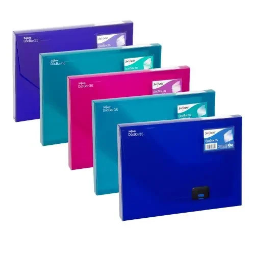 Snopake DocBox Polypropylene A4 35mm Spine Width Push Lock Closure Blue – 12858