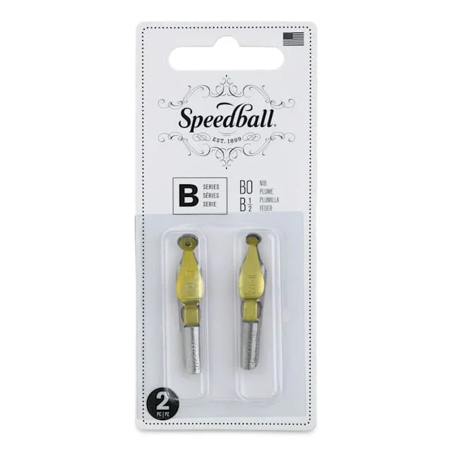 Speedball Broad Edge B-Series Round Calligraphy Nibs – B0 and B1, Set of 2