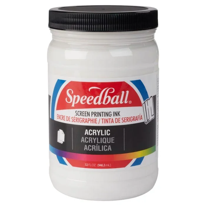 Speedball Permanent Acrylic Screen Printing Ink, Quart, White