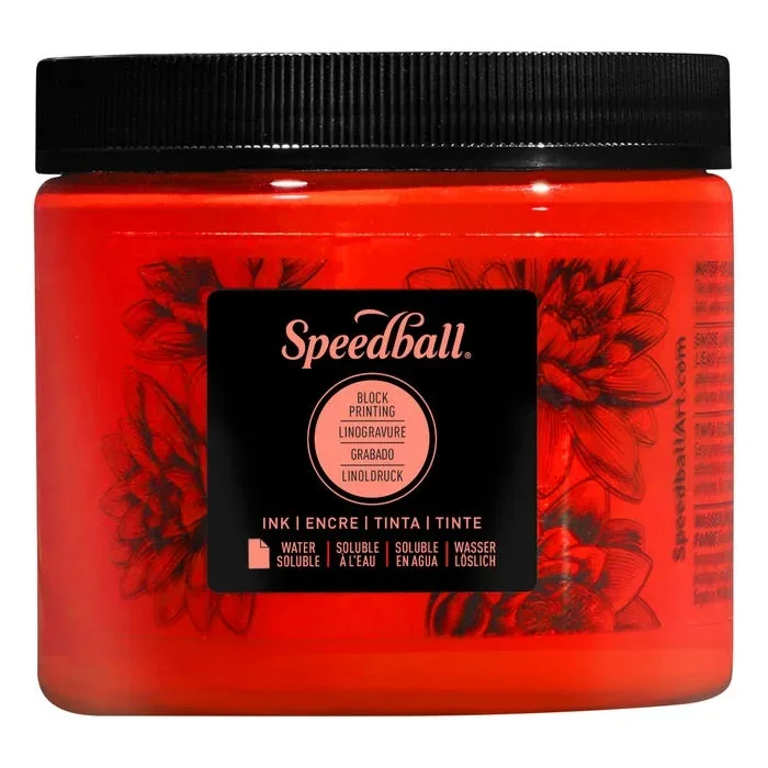 Speedball Water Soluble Block Printing Ink, Primary Red, Pint