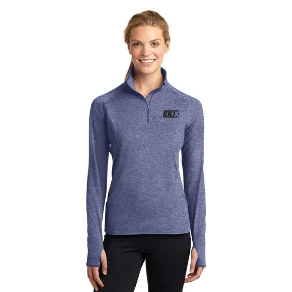 Sport-Tek Ladies Sport-Wick Stretch Half-Zip Dark Pullover