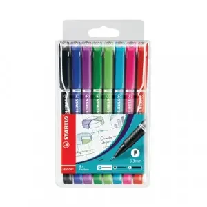 STABILO SENSOR fine Pen 0.3mm Line Assorted Colours (Wallet 8) – 189/8