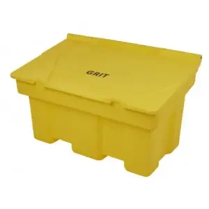 Stackable Polyethylene Grit Bin c/w Salt; 350L; Yellow