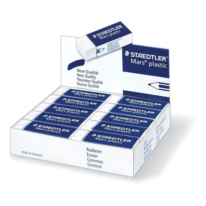 Staedtler Mars Plastic Eraser, White, Pack of 20