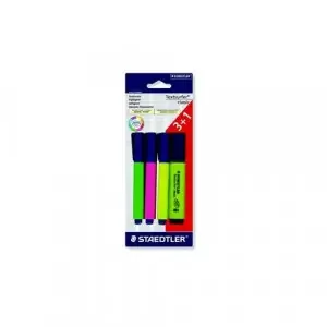 Staedtler Textsurfer Classic Highlighter Pen Chisel Tip 1-5mm Line Assorted Colours (Pack 3 + 1 Free) – 364ABK4D