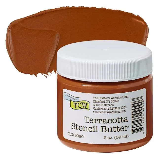 Stencil Butter Acrylic Paint – Terracotta, 2 oz, Jar