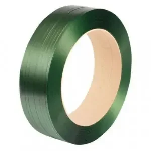Strapping embossed polyester 12 x 0.7mm x 2000mtr 406 core green