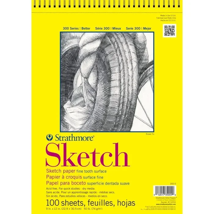 Strathmore 300 Series Sketch Pad, 11 x 14 Inches, 50 lb, 100 Sheets