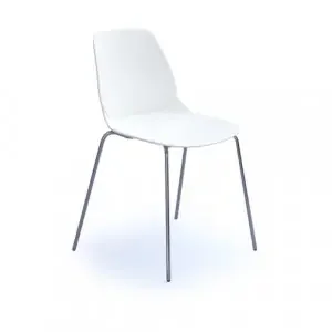 Strut multi-purpose chair with chrome 4 leg frame – white