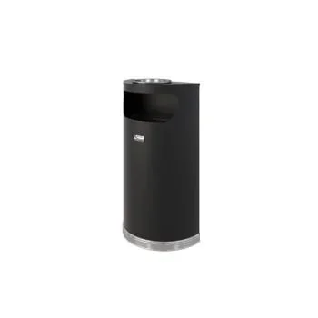 Suncast Commercial® 9 Gallon Half-Round Metal Trash Can With Ashtray