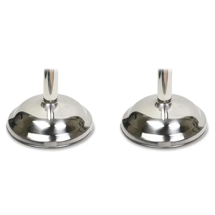 Tatco Crowd Control Stanchion Base, 12 in, Polished Chrome, Pack of 2