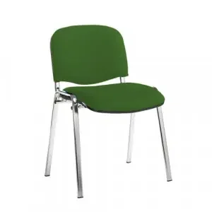 Taurus meeting room stackable chair with chrome frame and no arms – made to order