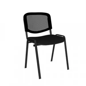 Taurus mesh back meeting room stackable chair with no arms – black