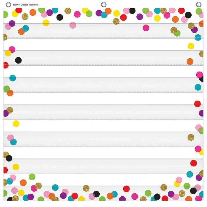 Teacher Created Resources Colorful Confetti 7 Pocket Chart, 28 x 28 Inches
