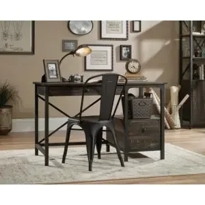 Teknik Office Steel Gorge Wrought Iron Style Home Office Desk Carbon Oak – 5423912