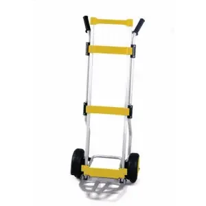 ‘THE PRO ‘ Folding Sack Truck; Puncture Proof Wheels; Aluminum; 270kg; Silver/Yellow/Black