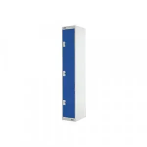 Three Compartment Express Standard Locker 300x450x1800mm Blue Door MC00157