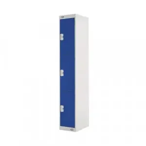 Three Compartment Locker 300x300x1800mm Blue Door MC00013