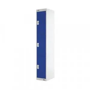 Three Compartment Locker 300x450x1800mm Blue Door MC00049