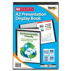 Tiger A2 Presentation Display Book 40 Pocket Black – 301742