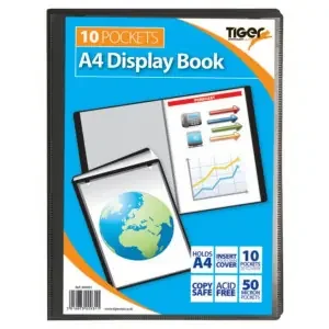 Tiger A4 Presentation Display Book 10 Pocket Black – 300931