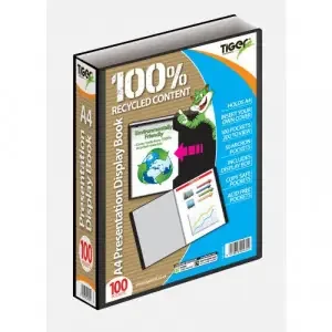 Tiger A4 Presentation Display Book 100 Pocket Black – 302431