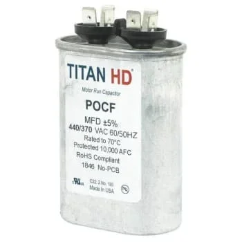 Titan 15 Mfd 440/370-Volt Oval Run Capacitor