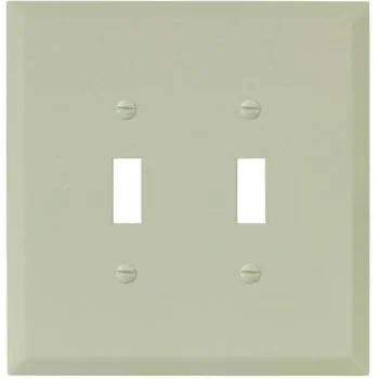 Titan3 Ivory Textured 2-Gang Toggle Jumbo Metal Wall Plate (10-Pack)
