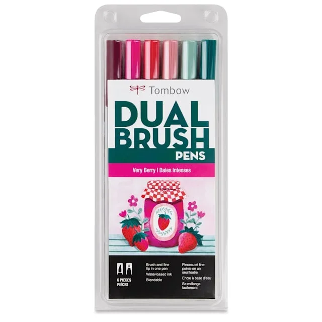 Tombow Dual Brush Pens – Very Berry, Set of 6