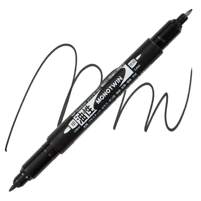 Tombow Mono Twin Permanent Marker – Black, Fine Tip
