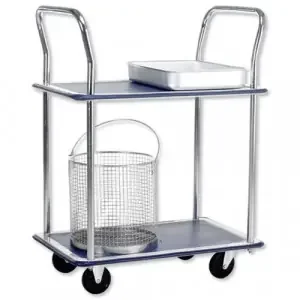 Toptruck Lightweight Trolley 2 Shelf Chrome 120kg Capacity