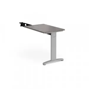 TR10 single return desk 800mm x 600mm – silver frame, grey oak top