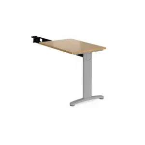 TR10 single return desk 800mm x 600mm – silver frame, oak top