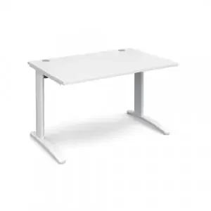 TR10 straight desk 1200mm x 800mm – white frame, white top