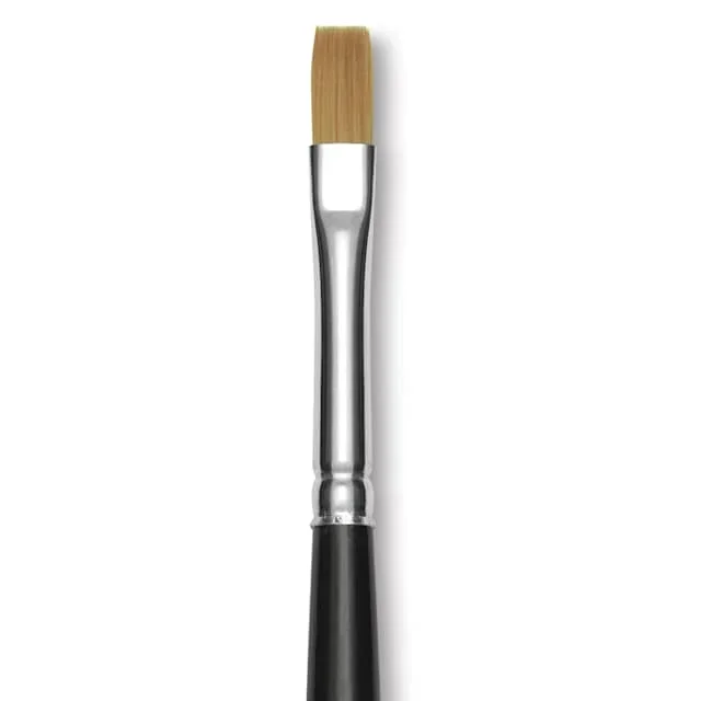 Trekell Synthetic Gold Taklon Brush – Bright, Long Handle, Size 6