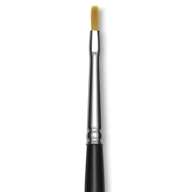 Trekell Synthetic Gold Taklon Brush – Bright, Short Handle, Size 0