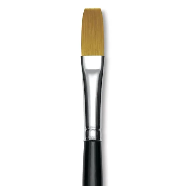 Trekell Synthetic Gold Taklon Brush – Flat, Long Handle, Size 12